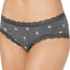 Jenni Cotton Lace Trim Hipster in Multicolor Daisy Printed Charcoal