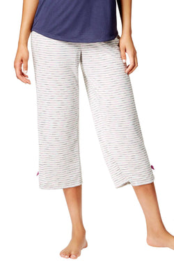Jenni Cropped Sleep Pant in Grey SpaceDye Stripe thumbnail 1