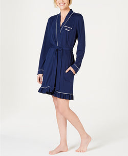 Jenni Embroidered Jersey Knit Robe in Give Me A Break Blue thumbnail 3