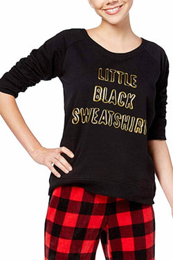 Jenni Graphic Comfy Lounge Top in Little Black Sweatshirt thumbnail 1