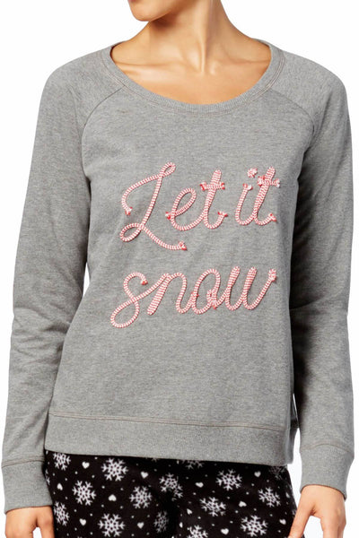Jenni Graphic Lounge Top in Let it Snow Grey