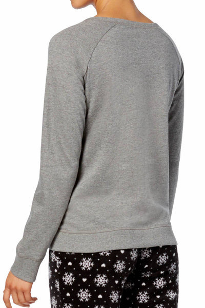 Jenni Graphic Lounge Top in Let it Snow Grey