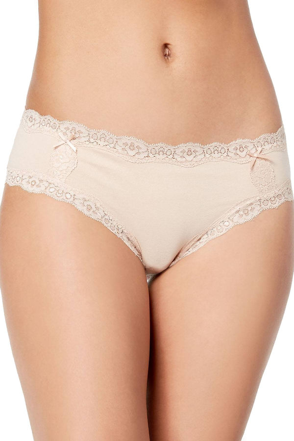 Jenni Lace Trim Cotton Hipster in Chai