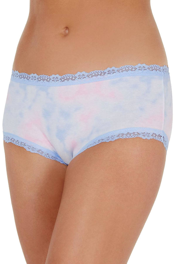 Jenni Lace Trim Cotton Hipster in Tie Dye
