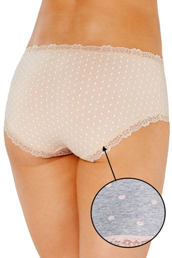 Jenni Lace Trim Hipster in Grey/Light Pink Lips thumbnail 2