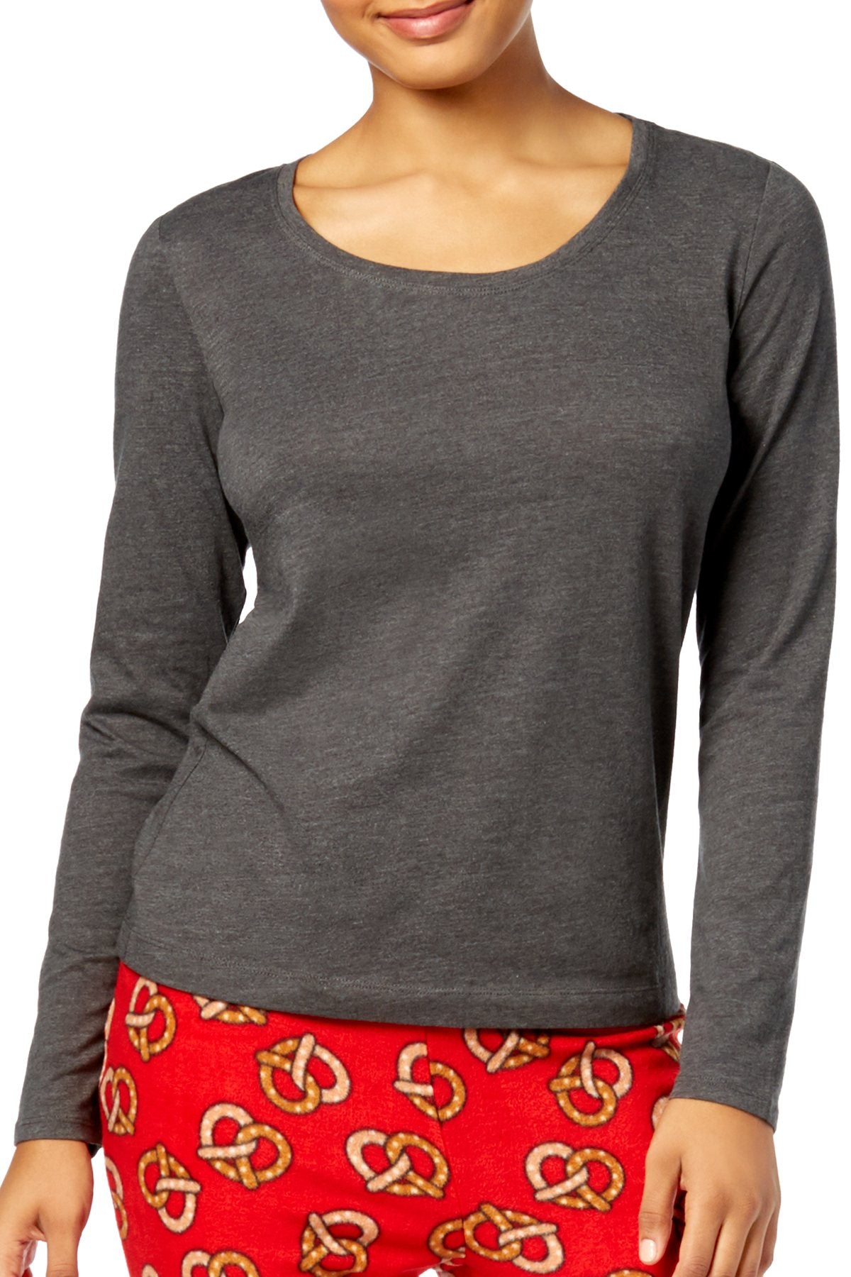 Jenni Long Sleeve Pajama Top in Dark Heather Grey