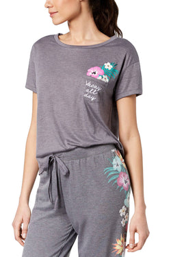 Jenni PLUS Embroidered Pocket Tee in Pewter-Heather Vacay thumbnail 3