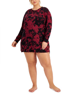 Jenni Plus Printed Sleep Shirt Plum Wine Td thumbnail 1