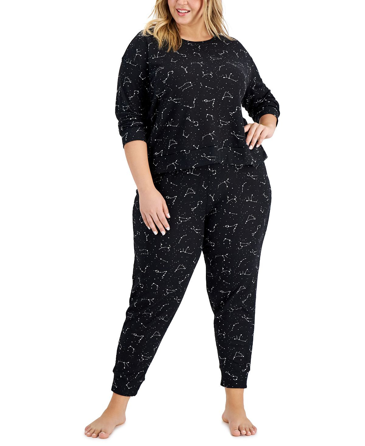 Jenni Plus Waffle Pajama Set Constellation