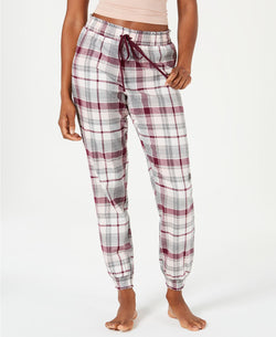 Jenni Printed Cotton Jogger Style Pajama Pant in Berry Plaid thumbnail 3