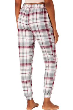 Jenni Printed Cotton Jogger Style Pajama Pant in Berry Plaid thumbnail 2