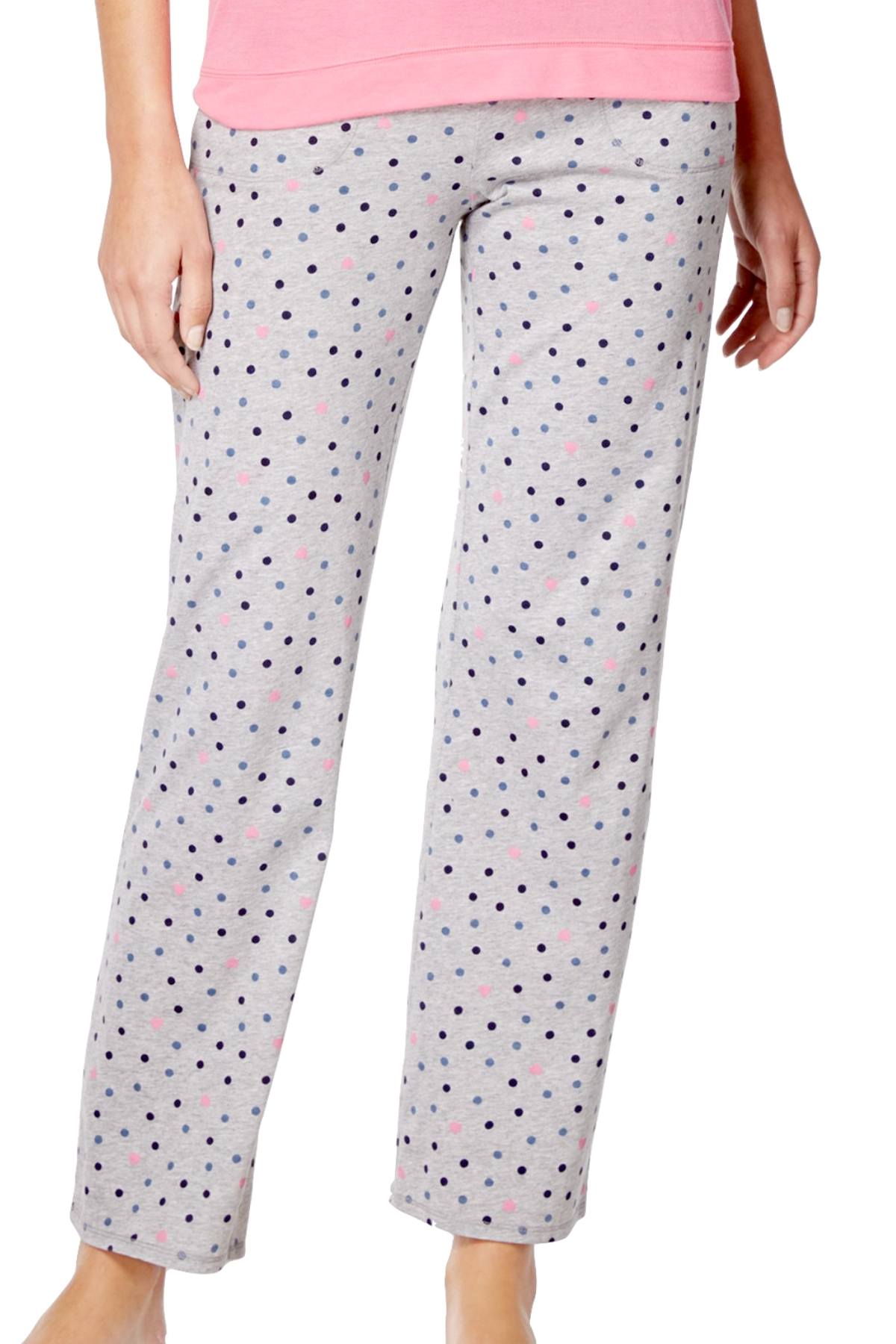 Jenni Printed Cotton PJ Pant Grey Dots & Hearts