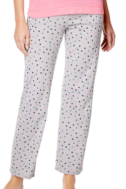 Jenni Printed Cotton PJ Pant Grey Dots & Hearts thumbnail 1