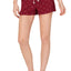 Jenni Printed Lightweight Lounge Shorts in Burgundy Outlined Flamingo