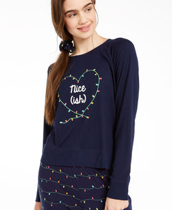 Jenni Printed Pajamas & Hair Scrunchie 3pc Set Christmas Lights thumbnail 2