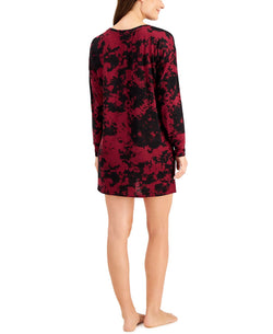 Jenni Printed Soft Knit Sleep Shirt Plum Wine Td thumbnail 2