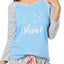 Jenni Raglan Sleeve Graphic Print Lounge Top in Rise & Shine Blue