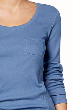 Jenni Ribbed Lounge Top in Blue Skyline thumbnail 2