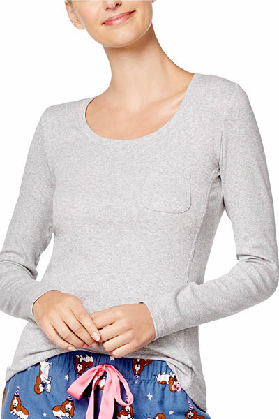 Jenni Ribbed Lounge Top in Heather Grey