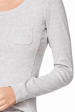 Jenni Ribbed Lounge Top in Heather Grey thumbnail 2