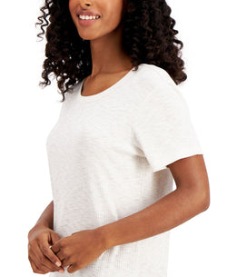 Jenni Ribbed Pajama Top Oatmeal Hthr thumbnail 1