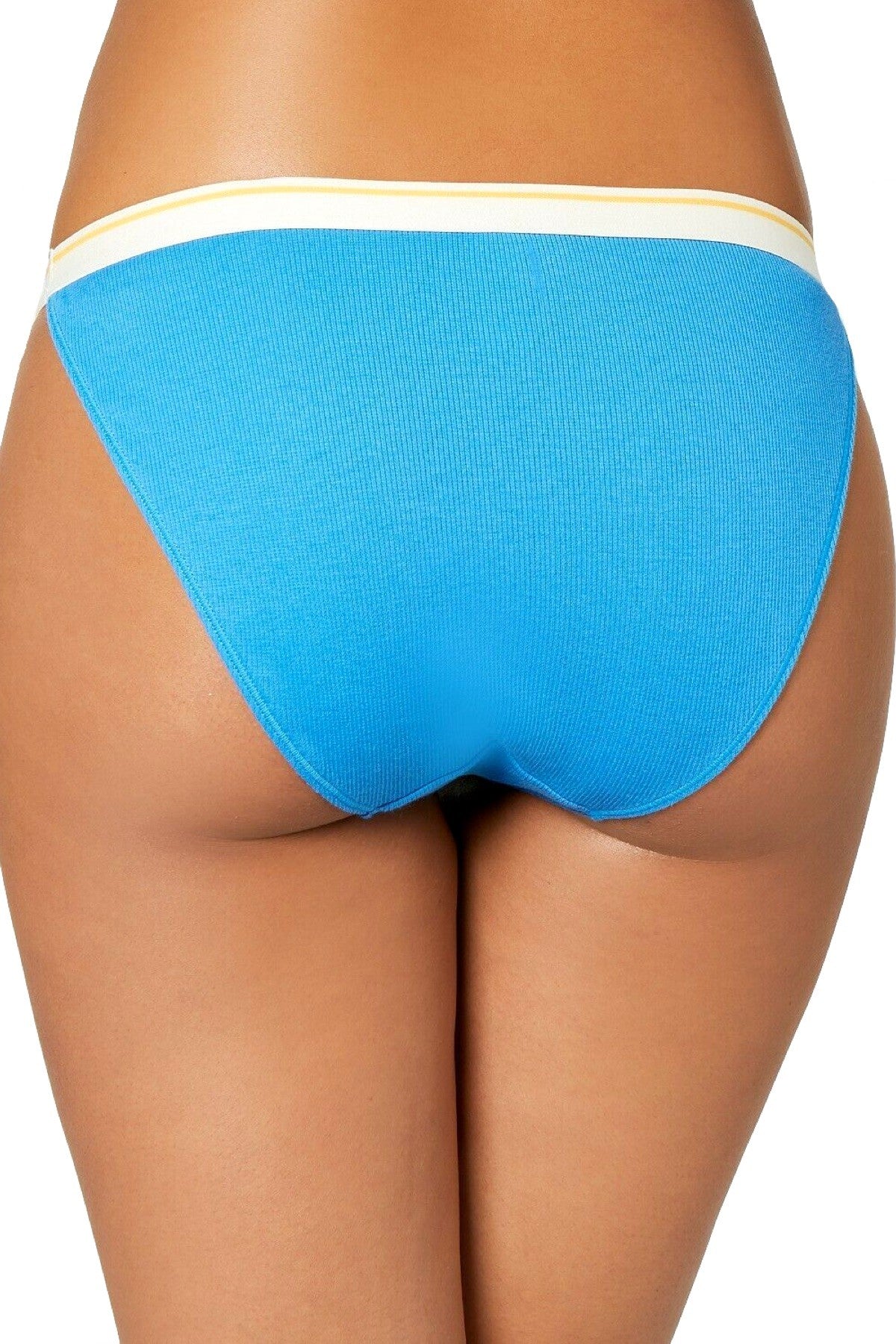 Jenni Ribbed String Bikini Brief in Cornflower