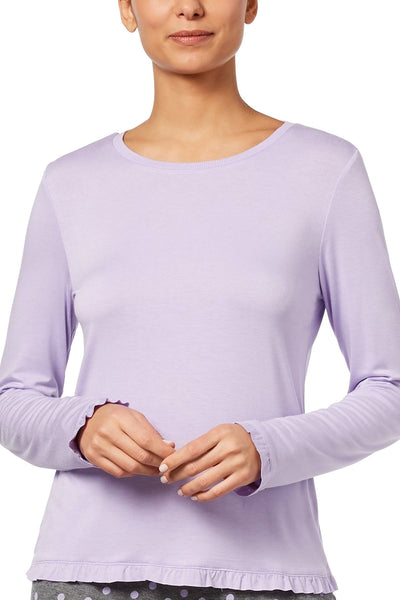 Jenni Ruffle Trim Lounge Top in Summer Lilac