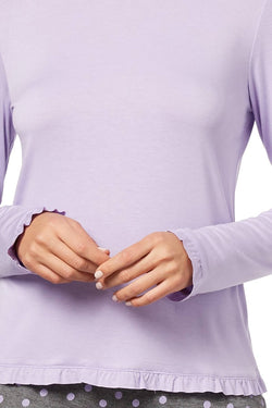 Jenni Ruffle Trim Lounge Top in Summer Lilac thumbnail 2