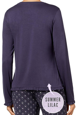 Jenni Ruffle Trim Lounge Top in Summer Lilac thumbnail 3