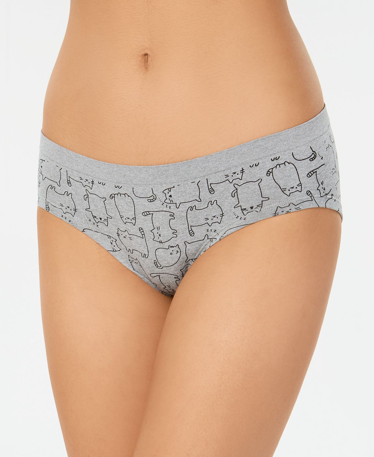 Jenni Seamless Hipster Underwear Sketchy Cat Gray