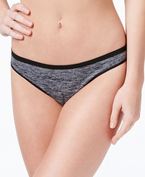 Jenni Seamless Thong Underwear Black Spacedye