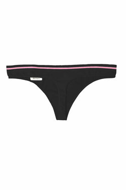 Jenni Seamless Thong in Black with Pink Stripe thumbnail 3