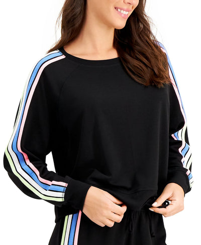 Jenni Side-stripe Sleep Top Deep Black