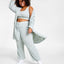 Jenni Style Not Fuzzy Knit Crop Top Dusty Jade