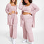 Jenni Style Not Fuzzy Knit Crop Top Withered Rose
