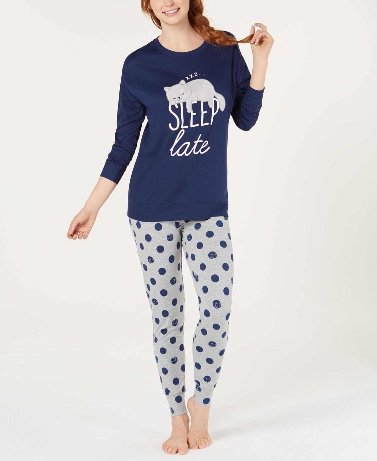 Jenni Tunic & Legging Pajama Set Cat Dots