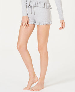 Jenni Ultra Soft Knit Ruffled Pajama Short in Grey Heather thumbnail 2