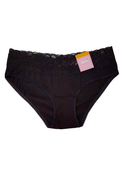 Jenni Wide Lace Brief in Classic Black