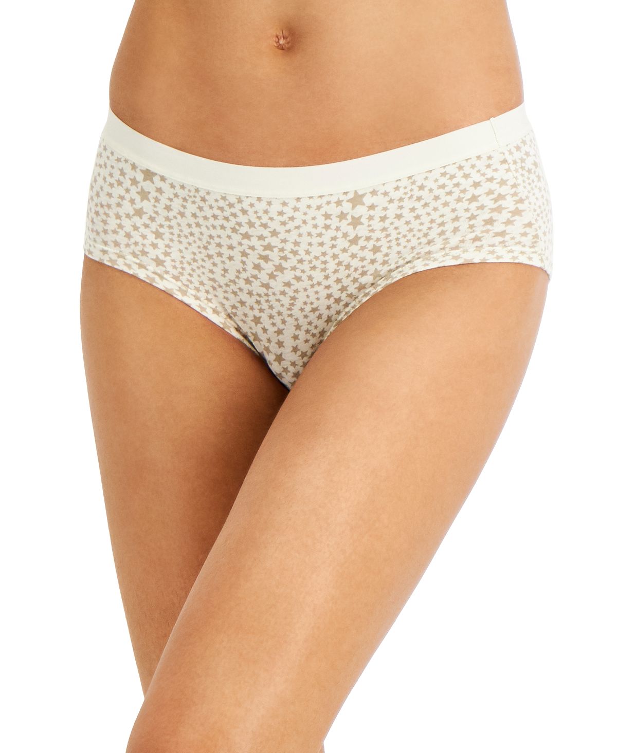 Jenni Wo Elastic Waistband Cotton Hipster Underwear Star