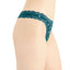Jenni Wo Lace-trim Thong Green Leopard