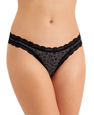 Jenni Wo Lace-trim Thong Tonal Leo
