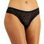 Jenni Wo Leopard Lace Thong Deep Black