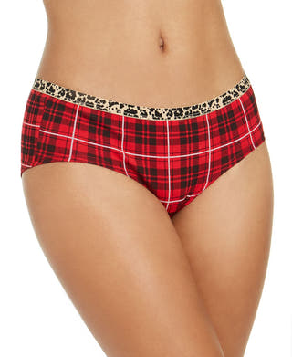 Jenni Wo Printed Hipster Underwear Plaid Leopard