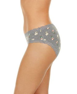 Jenni Wo Printed Lace-trim Hipster Underwear Festive Pugs thumbnail 3