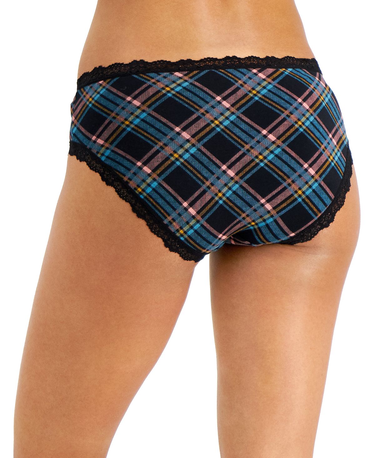 Jenni Women’s Lace Trim Hipster Underwear Created For Macy’s Multi Plaid