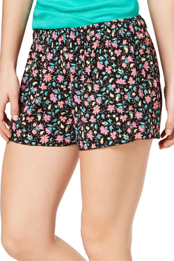 Jenni Woven Lounge Short in Black Multi Floral thumbnail 1