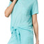 Jenni by Jennifer Moore Aqua Embroidered Text Pocket Tee