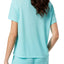 Jenni by Jennifer Moore Aqua Embroidered Text Pocket Tee