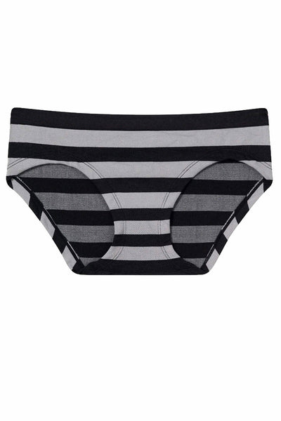 Jenni by Jennifer Moore Black/Grey Stripe Seamless Hipster