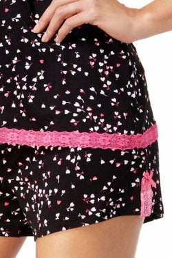Jenni by Jennifer Moore Black/Pink Heart-Petals Printed Racerback Pajama Tank thumbnail 4